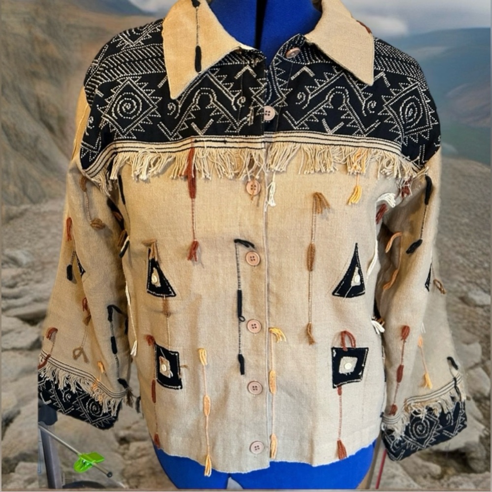 Silver Stream Navajo inspired style Jacket Wearable Art NWOT